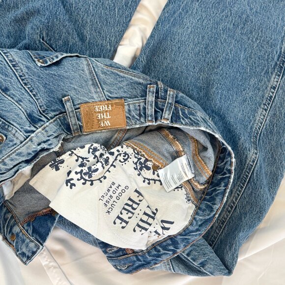 Free People We The Free Good Luck Mid-Rise Barrel Jeans Size 27 - Picture 5 of 6